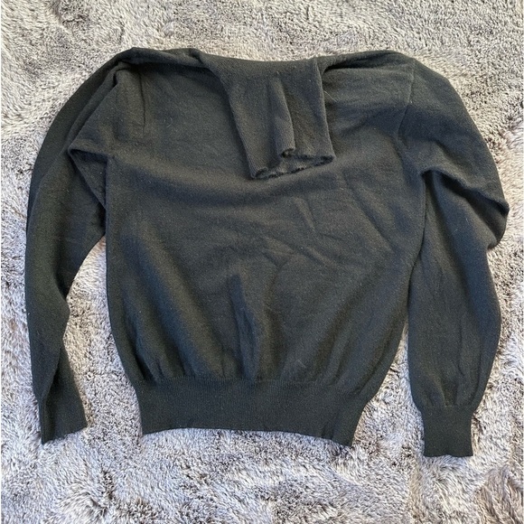 Valerie Stevens Two Ply Black Cashmere turtle neck Wool Sweater medium - Picture 7 of 11